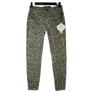 Knox Rose Leopard Print‎ Pants Womens Sz 2 Tan Skinny Ankle Jeans Cheetah Animal